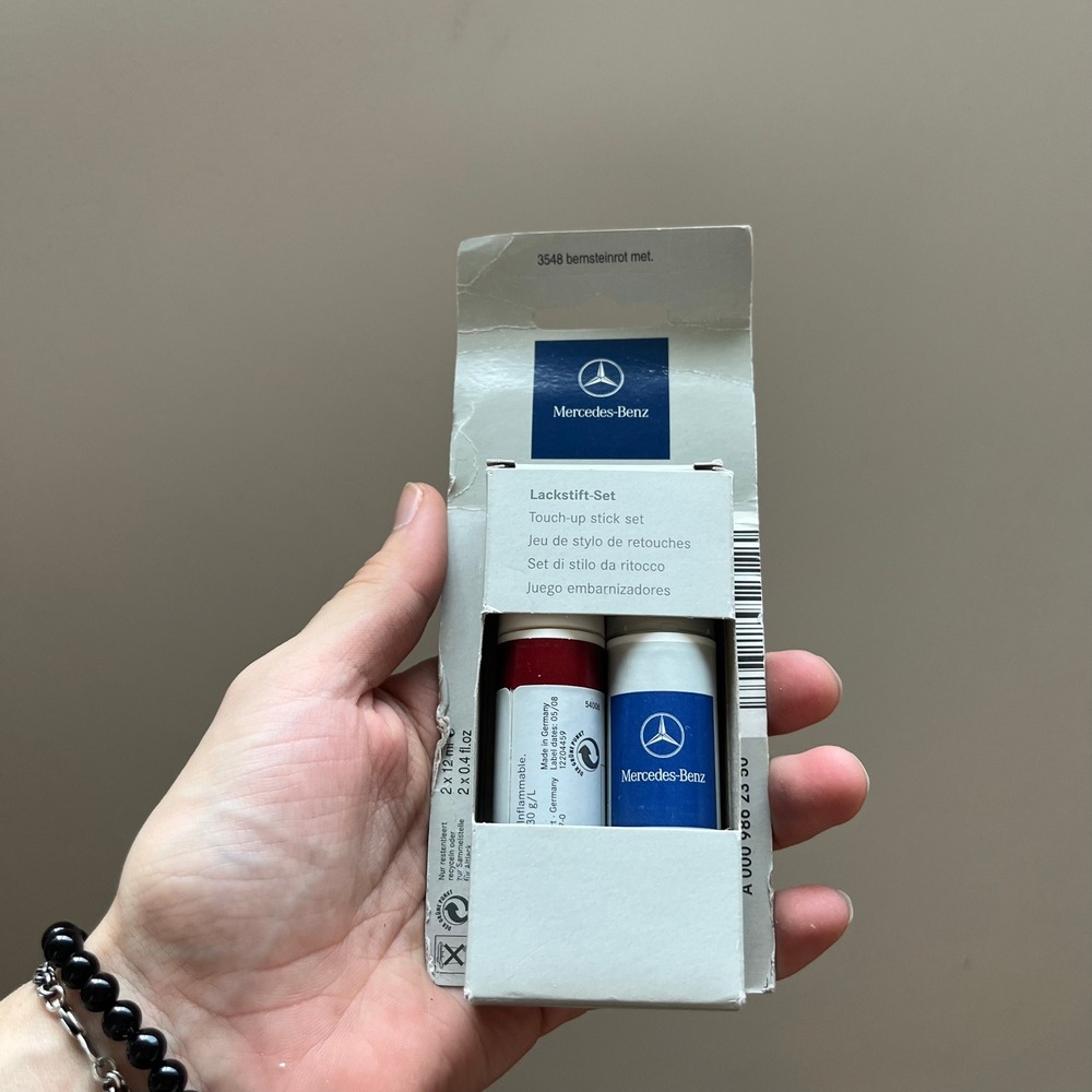 Mercedes Benz Touch-Up Stick Set 3548 Bernsteinrot Met Amber Red A0009862350
